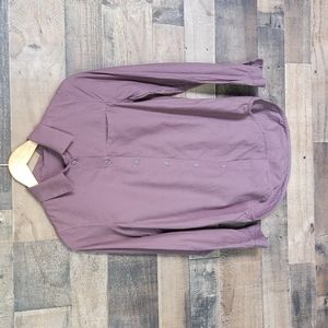 Lululemon Full day ahead Flannel Long sleeve Antique Bark Button up sz 2 women's